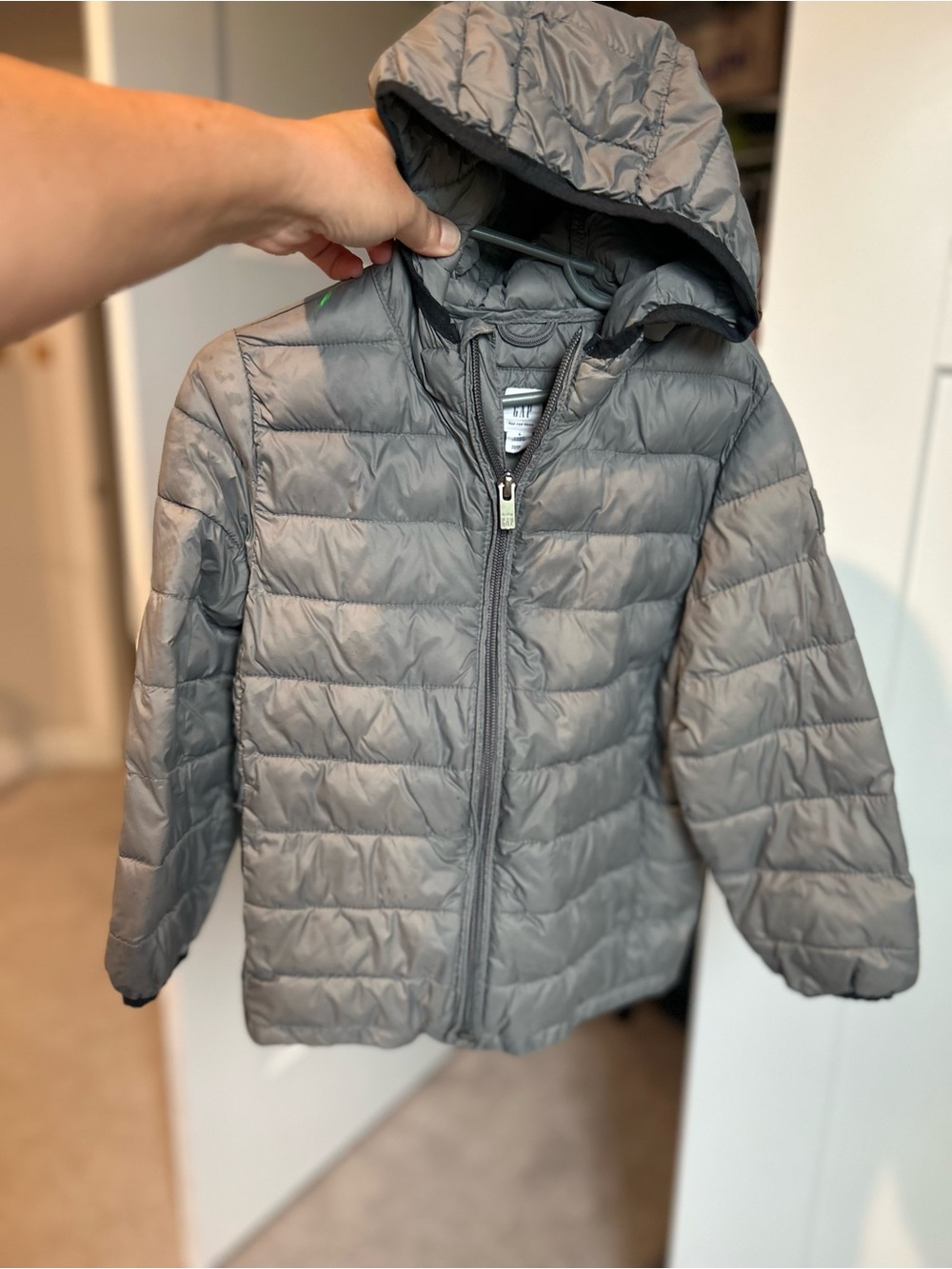 GAP Kids Hooded Light Puffer Jacket - Gray